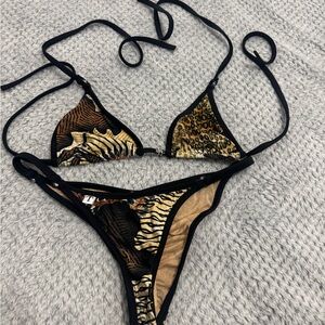Animal Print Triangle Bikini